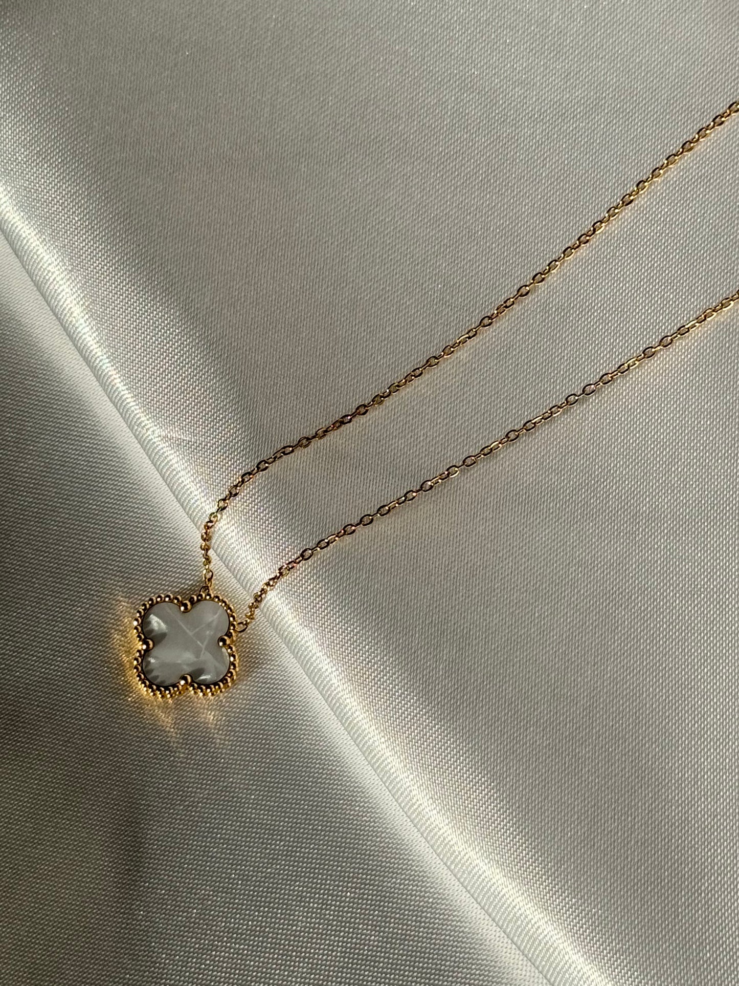 Shreya White Clover Necklace