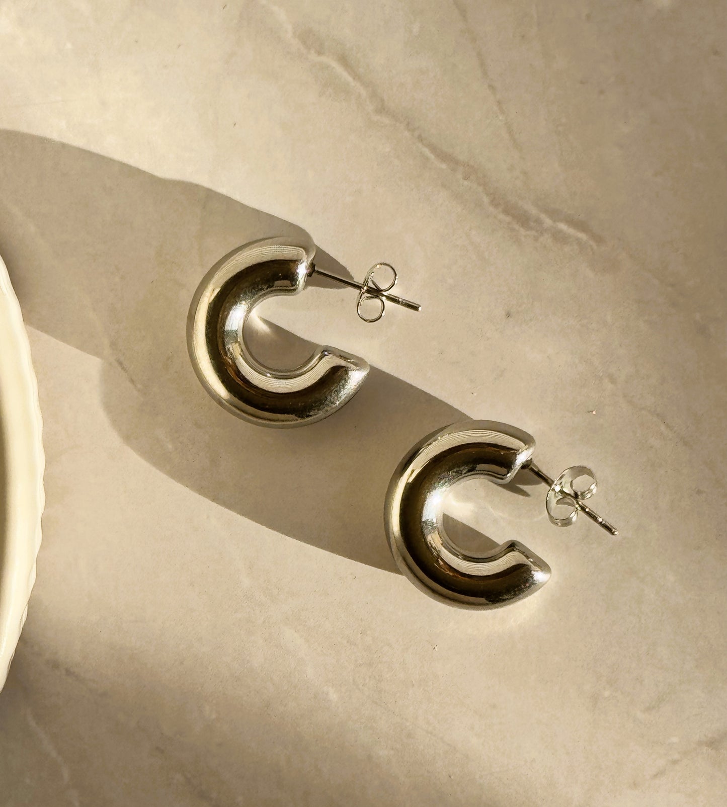 Minah Silver Chunky Earrings