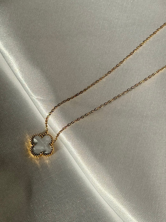 Shreya White Clover Necklace