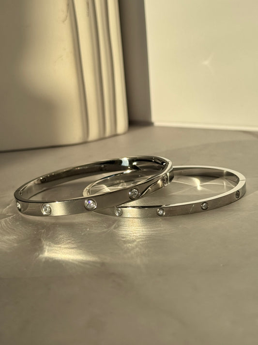 Eleanor Silver Bangle Bracelet